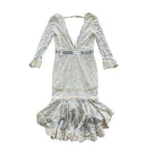 Alexie White Lace Maxi Dress‎ Formal Occasion Wedding Guest Bohemian Size 6